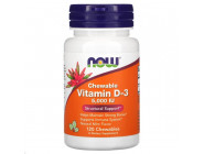 Chewable Vitamin D-3 5000 IU Mint NOW (120 таблеток)
