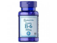 Vitamin B-6 (Pyridoxine Hydrochloride) 50 мг Puritan Pride (100 таблеток)