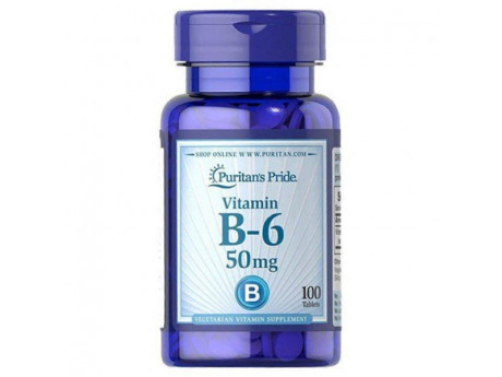 Vitamin B-6 (Pyridoxine Hydrochloride) 50 мг Puritan Pride (100 таблеток)
