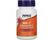 MK-7 Vitamin K-2 Extra Strength 300 мкг NOW (60 веган кап)