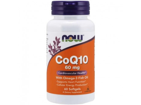 CoQ10 60 мг with Omega-3 Fish Oil NOW (60 капсул)