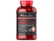 Maximum Strength Triple Omega 3-6-9 Fish Flax and Borage Oils 