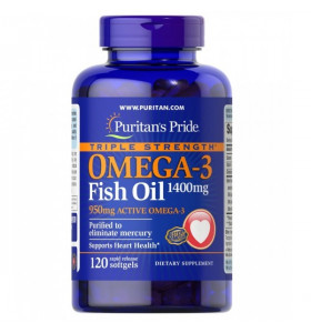 Triple Strength Omega-3 Fish Oil 1400мг Puritan's Pride (120 капсул)