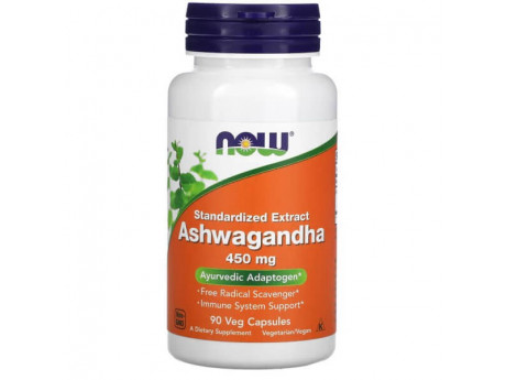 Ashwagandha 450 мг NOW (90 вег капсул)