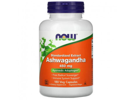 Ashwagandha 450 мг NOW (180 вег капсул)