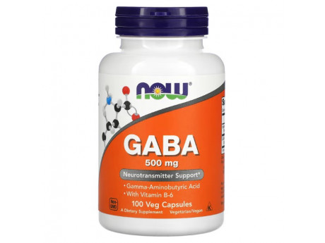GABA 500 mg NOW Foods (100 вег капсул)