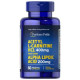 Acetyl L-carnitine 400 мг with Alpha Lipoic Acid Puritan's Pride (60 капсул)