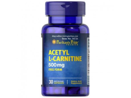 Acetyl L-Carnitine 500 мг Puritan's Pride (30 капсул)