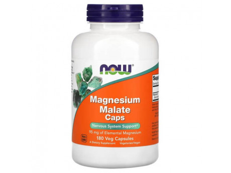 Magnesium Malate 840 мг NOW (180 вег капсул)