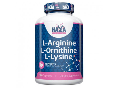 L-Arginine L-Ornithine L-Lysine Haya Labs (100 капсул)