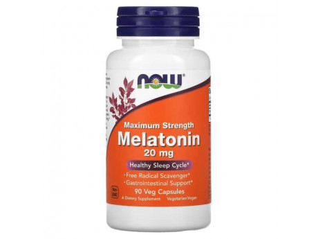 Melatonin 20 мг NOW (90 вег капсул)