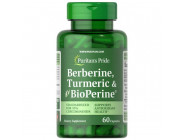 Berberine, Turmeric & BioPerine Black Pepper Puritan's Pride (60 капсул)