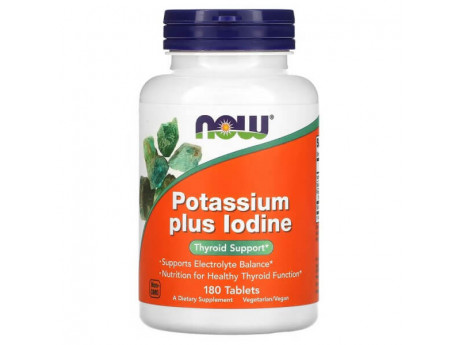 Potassium Plus Iodine NOW (180 таблеток)