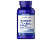 Absorbable Calcium 1200 мг Plus Vitamin D3 25 мкг Puritan's Pride (200 капсул)