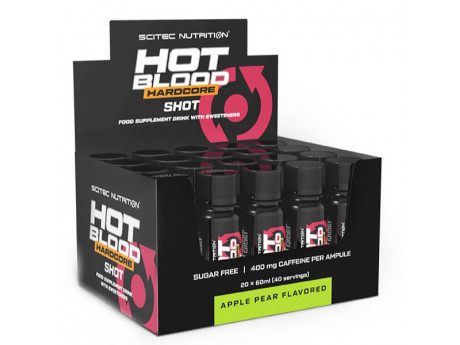 Hot Blood Hardcore Shot Scitec Nutrition (20 штук по 60 мл)