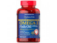 Double Strength Omega-3 Fish Oil 1200 мг/600 мг Puritan's Pride (90 капсул)