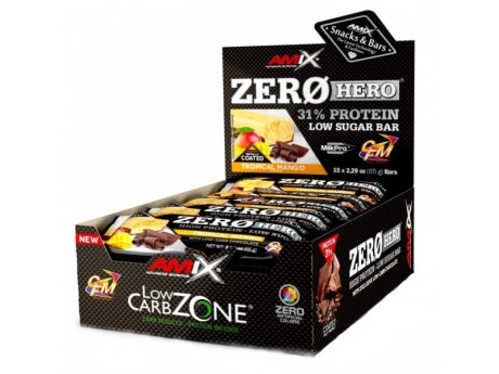ZeroHero Protein Bar Amix (15 штук по 65 грамів)
