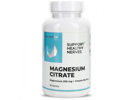 Magnesium Citrate 200 мг Vitamin B6 5 мг Progress Nutrition (90 таблеток)