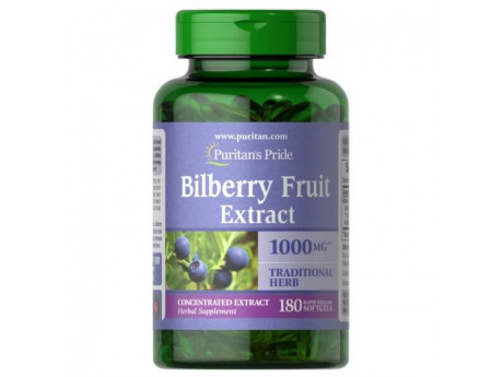Bilberry 4:1 Extract 1000 мг Puritan's Pride (180 капсул)