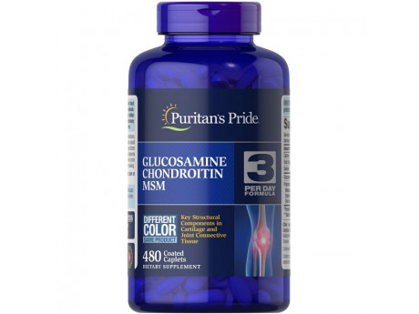 Double Strength Glucosamine Chondroitin MSM Puritan's Pride (480 таблеток)
