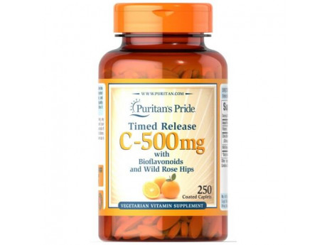 Vitamin C-500 мг with Rose Hips Timed Release Puritan's Pride (250 таблеток)