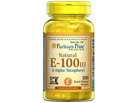 Vitamin E-100 IU Naturally Sourced Puritan's Pride (100 капсул)