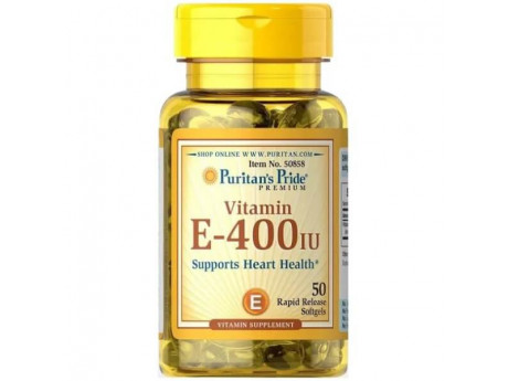 Vitamin E-400 IU Naturally Sourced Puritan's Pride (50 капсул)