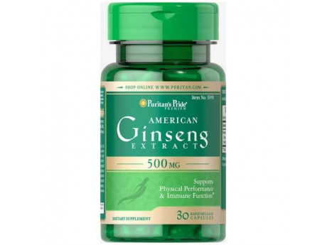 American Ginseng Extract 500 мг Puritan's Pride (30 капсул)