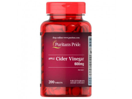 Apple Cider Vinegar 600 мг Puritan's Pride (200 таблеток)