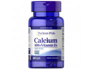 Calcium Carbonate 600 мг Vitamin D 125 IU Puritan's Pride (60 таблеток)