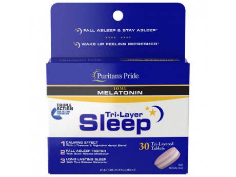 Melatonin Tri-Layer Sleep Puritan's Pride (30 таблеток)
