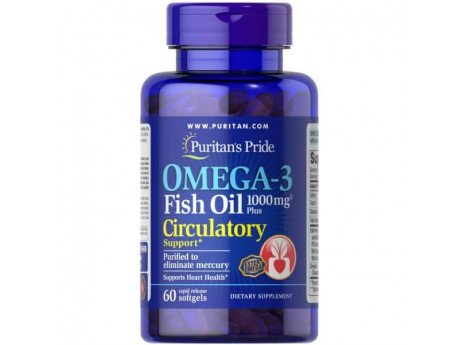 Omega-3 Fish Oil Plus Circulatory Support Puritan's Pride (60 капсул)