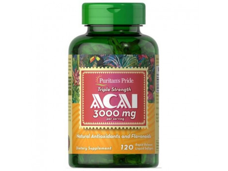 Triple Strength Acai 3000 мг Puritan's Pride (120 капсул)