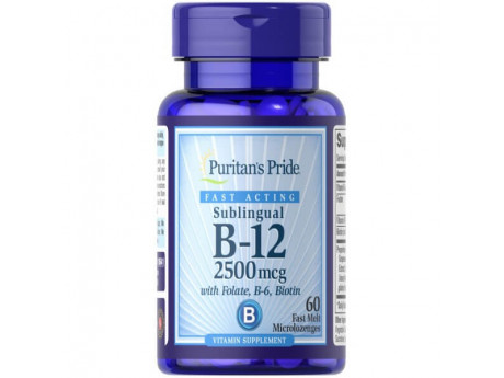 Vitamin B-12 2500 мкг Sublingual Puritan's Pride (60 таблеток)