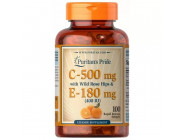 Vitamin C & E 500 мг 400 IU with Rose Hips Puritan's Pride (100 капсул)