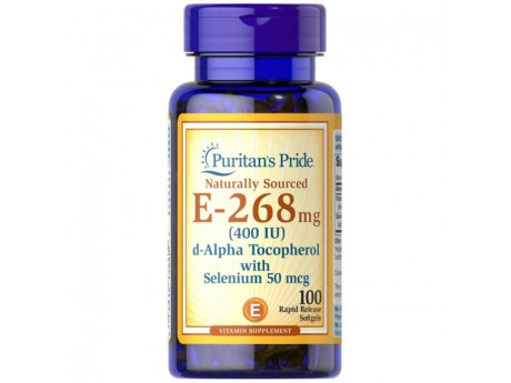 Vitamin E-with Selenium 400 IU Puritan's Pride (100 капсул)