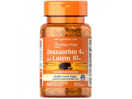Zeaxanthin 4 мг with Lutein 10 мг Puritan's Pride (60 капсул)